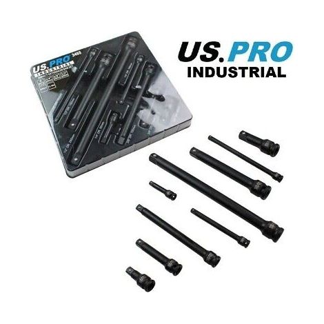 US PRO 3465 9PC 1/4 1/2 3/8 DRIVE LONG REACH IMPACT EXTENSION BAR SOCKET SET