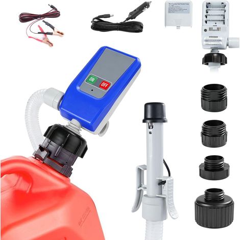 Pompe à Carburant Electrique 12L/min avec Capteur D'arrêt Automatique, 3 Modes D'alimentation, Pompe de Transfert Portable avec 4 Adaptateurs pour Bidon D'essence, Diesel, pour Bidons (1/5)