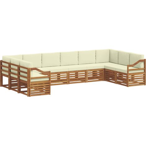 Sectional Sofa Set with Cushion 10 pcs Natural and Cream vidaXL (1/5)