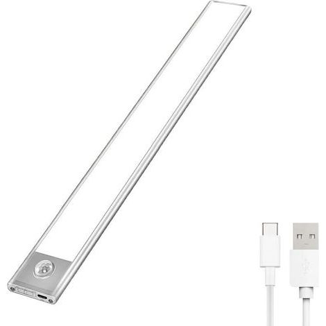 Lampe de Placard LED Portables, Lampe Automatique d'Armoire, Lampe de Détection de Mouvement, Magnétique, Réglette LED Rechargeable par USB Sans Fil, Convient pour Armoires, Cuisines, Escaliers, Coulo (1/5)