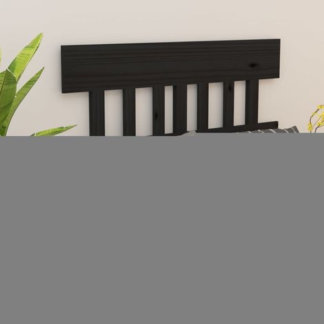 Kopfteil Schwarz 123,5x3x81 cm Massivholz Kiefer