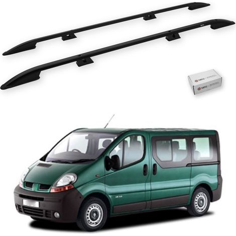 TURTLE kompatibel mit Renault Trafic (X83) 2001-2014 / Kurze Version Dachreling Crown Schwarz (1/5)