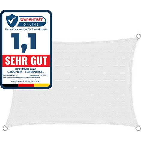 Atmungsaktives Sonnensegel Weiß 3 x 5 m