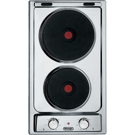 De'Longhi I232ER Domino Piano cottura elettrico 30 cm 2 piastre rapide 3500W colore Inox (1/5)