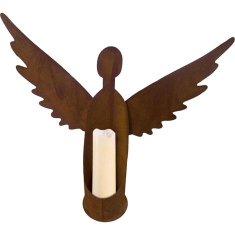 Support Bougie Jardin Décoration métallique Vintage Coupe-Vent Bougeoir Ange en Centre de Table pour Jardin Terrasse Cour Arrière Anniversaire Maison Neuve Fête (1/5)
