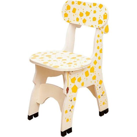 Nouvelle chaise girafe en bois pour enfants, idéale pour l'éveil des tout-petits. (1/5)