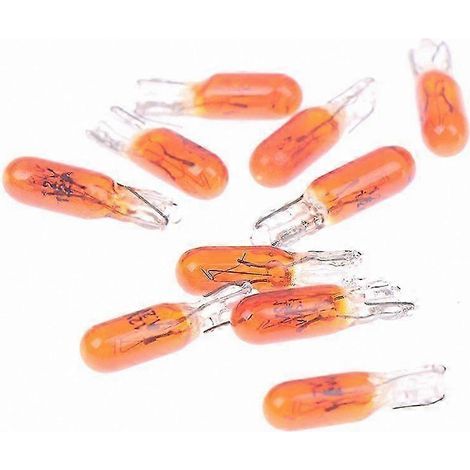 Lot de 10 ampoules halogènes T5 12V 1,2W orange pour tableau de bord auto (1/5)