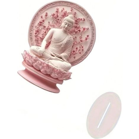 Figurine de bouddha méditative en acrylique 2D, Sculpture