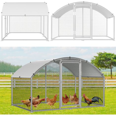 TolleTour Enclos 3×2×2 m avec toit arqué – Poulailler en métal accessible, 6 m² de surface, porte verrouillable, parc pour poules et petits animaux (1/5)