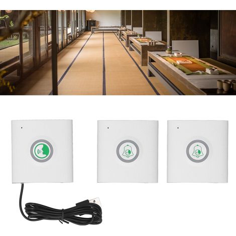 2 unités extérieures + 1 unité intérieure, sonnette interphone vocale sans fil à très longue portée, adaptée à une utilisation à domicile et au bureau, voix forte et claire, sécurité domestique, blanc (1/5)