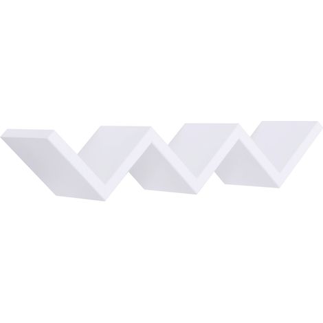 Mensola da Parete Libreria Zigzag 56x15,5 cm in Fibra di Legno Saetta Bianco (1/4)