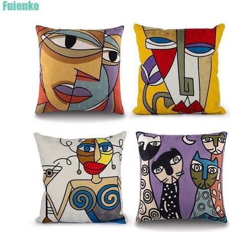 Housses de Coussin - Non spécifié - 45x45cm - Coton et Lin - Style Contemporain - 4 pièces (1/3)