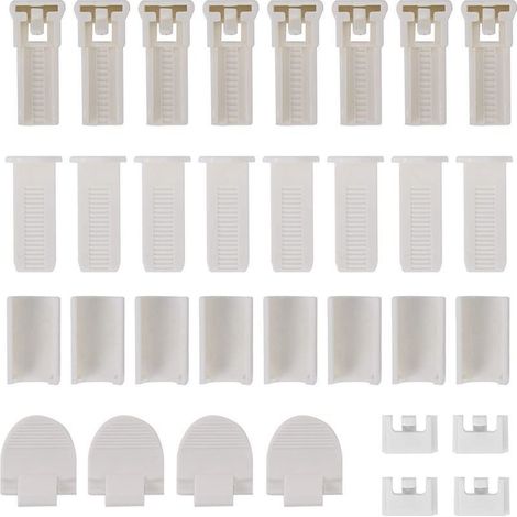 4 Sets mit 32-teiligem Rollo-Vorhang-Zubehör, Plissee-Vorhang-Ersatzteile, 2 mm