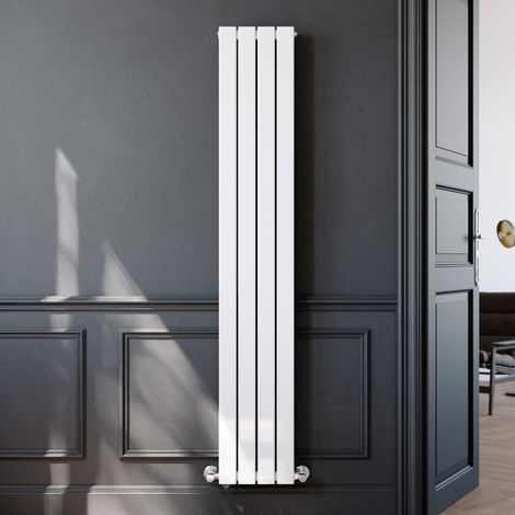 ELEGANT Modern Vertical Column Designer Radiator White Flat Double Panel Radiator Heater 1800x300mm (1/8)