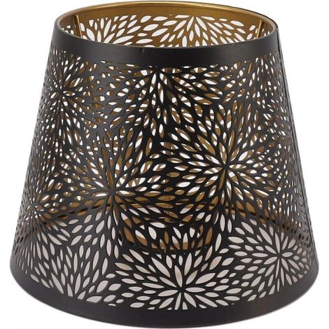 Abat-jour en métal 15 cm – Motif arbre forestier – Couvercle fer creux doré – Compatible E26/E27 – Pour éclairage moderne