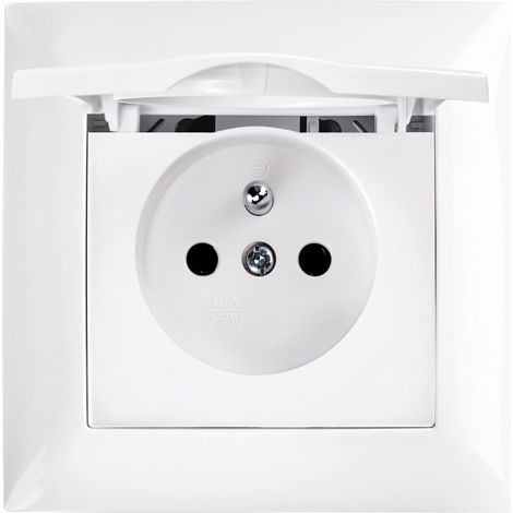 Toolight Single Grounded Socket With Flap And Frame Oste Jnh005-g White (1/5)
