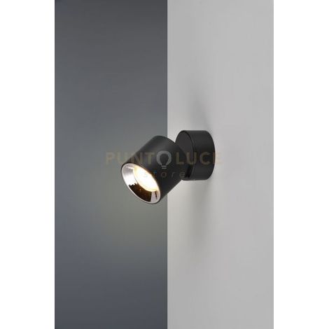 GUAYANA SPOT ORIENTABILE ANCHE DA INCASSO METALLO NERO H. 12CM 1 LUCE ATTACCO GU10