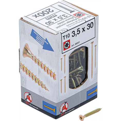 Holzschrauben bgs-diy t10 verzinkt 3,5 mm 30 mm 200 Stück