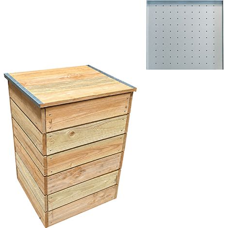 Composteur bois 150 litres - 570 x 400 mm - Grille anti rongeur - C090020-C090020G