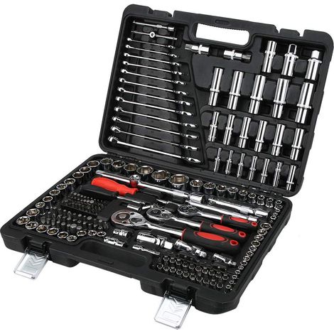 Zoternen EBTOOLS Ratschenschlüssel-Set, 215-teiliges Ratschen-Set für die Autowartung (1/4)