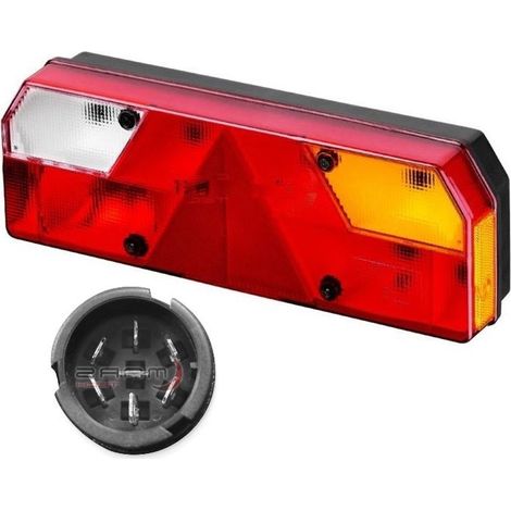 Luz de freno trasera derecha semi-remolque, remolque Schmitz, con conector, 064652, 098215019, 83830044