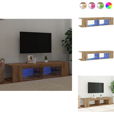 Meuble TV avec lumières LED chêne artisanal bois d'ingénierie - Meuble TV - Meubles TV - Support TV - Meuble Hifi (1/5)