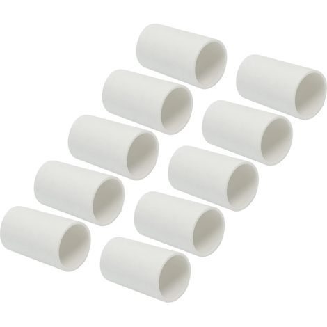 20mm Intérieur Diamètre PVC Tuyau Connecteurs x 10 PCS Droit Tuyau Raccords pour Bâtiment Irrigation Plomberie Installation, [Blanc] (1/5)