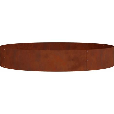 Anneau de jardinière rond design moderne extérieur 120 x 120 x 20 cm résistant facile à monter en acier marron (1/5)