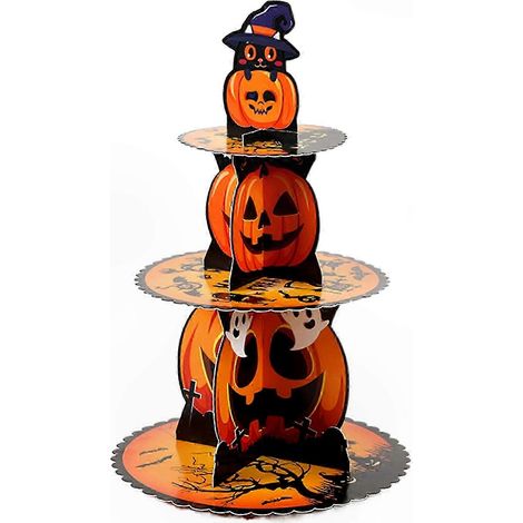 Halloween-Etagen-Kuchenständer für Backbegeisterte: Eleganter, mehrstöckiger Dessert-Präsentationsständer für Naschkatzen (1/5)