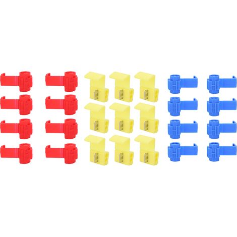 210Pcs Connecteurs Fil Rapides Domino Électrique, Épissure Rapide Câble, Bornes à Pression, Bleu Rouge Jaune (1/5)