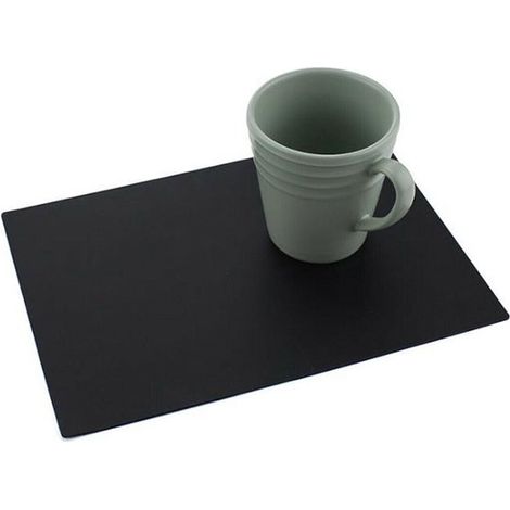 Tovaglietta in silicone antiscivolo e resistente al calore per scrivania dei bambini e tavolo da cucina - nera (1/5)