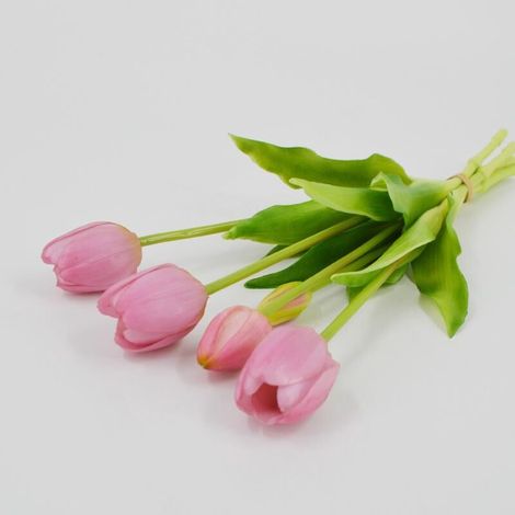 Tulipe artificielle- Effet réaliste - 40 cm - Bouquet - Fleurs artificielles- Décoration intérieure - Décoratif(violet clair)