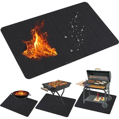 Tapis Ignifuge 400 °C Isolant Pour Cheminée Barbecue Four 100 X 150 Cm (1/4)