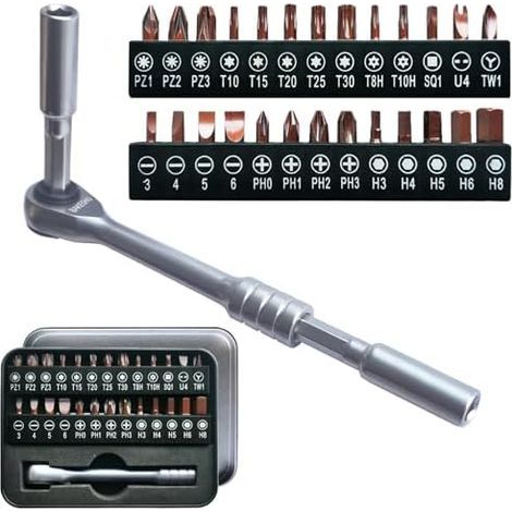 29-in-1 Ratschenschraubendreher-Set, L-förmiger Schraubenschlüssel, Multifunktionsschraubendreher, EDC-Werkzeug für Geschenke, Haushalt, Möbel, Fahrrad, Auto, Reisen und Heimwerken - (1/5)