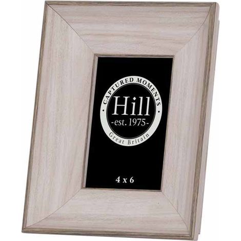 White Washed Photo Frame 4X6 - Wood - L4 x W19 x H24 cm - Grey/White