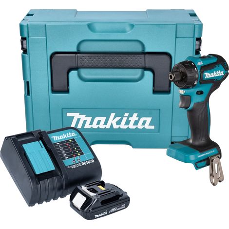 Makita DDF 083 SY1J Trapano avvitatore a batteria 18 V 40 Nm 1/4'' brushless + 1x batteria ricaricabile 1,5 Ah + caricabatterie + Makpac