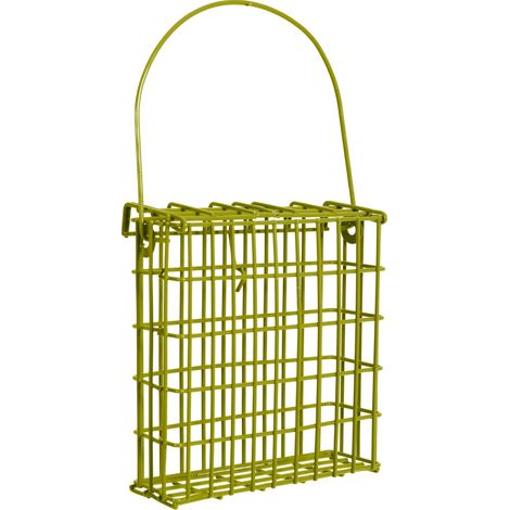 Support pour pain de graisse en métal vert pour oiseaux - animallparadise (1/2)