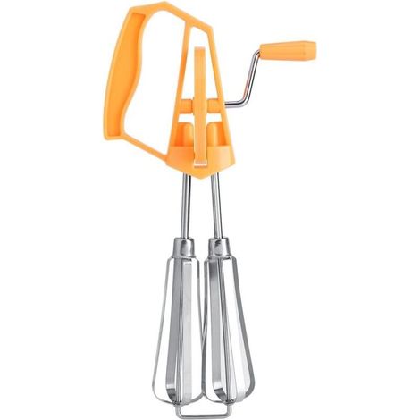 Fouet Professionnel Rotatoire Fouet À Ballon Batteurs Manuels À Oeufs Lait Mixeur Diy Pâtissier Fouet À Oeufs Ustensiles De Cuisine 25,5 X 12 X 7 Cm(Orange) (1/5)