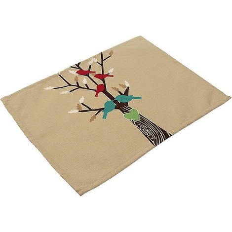 Set de table antidérapant et isolant thermique à motif d'oiseau mignon (MA0061-7)