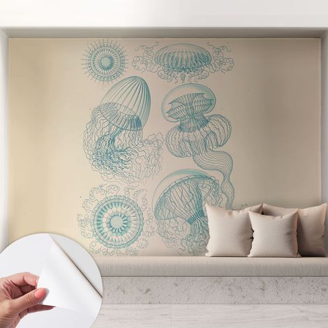 Carta da parati autoadesiva - fotomurale - decorazione parete - murale - adesivo da muro - Meduse marine 208x146 cm (1/5)