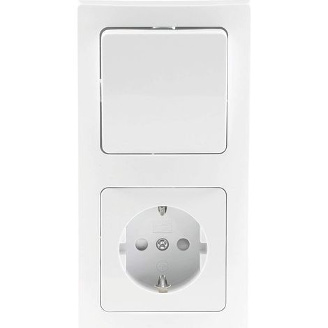Prise encastrée avec interrupteur 230 V Blanc