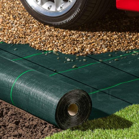 Tela antihierbas súper resistente de calidad profesional (130 g/m²) para jardines, paisajismo, grava, entradas de vehículos, caminos, patios y césped. Color verde. Medidas: 2 m x 5 m.