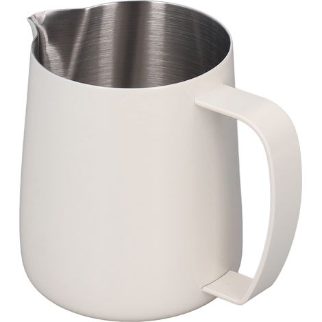 Pot à lait mousseur, bec verseur en acier inoxydable renforcé, 450 ml, beige (1/5)