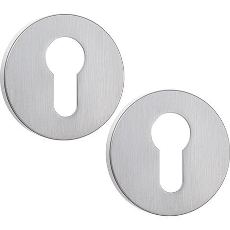 Inserto a rosetta tonda per maniglia porta interna argento opaco Kuchinox (1/3)