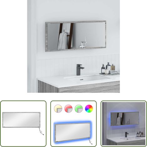 vidaXL Miroir bois -  Miroir Gris Sonoma 90 x 8,5 x 37 cm Bois d'ingénierie (1/5)
