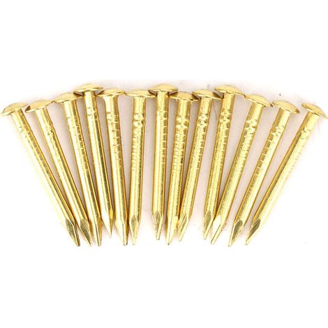 Charnière de meubles en laiton, clous à tête ronde, accessoires de quincaillerie, longueur 10mm/15mm/18mm/22mm 18mm, 100 pièces (1/5)