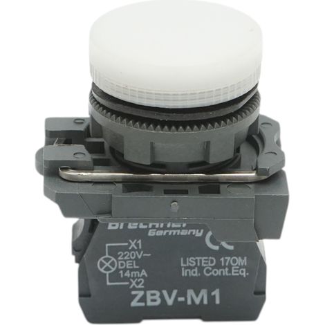 Indicatore di segnale LED bianco 220V, 14mA, TB5 Breckner Germany (1/5)