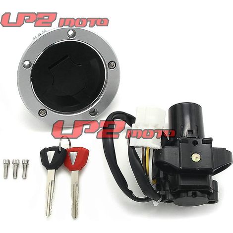 Convient pour Kawasaki Ninja EX400 Ninja 400R 14-17 ans, serrure de porte électrique, bouchon de réservoir de carburant, serrure de manchon avec clé ( ) (1/3)