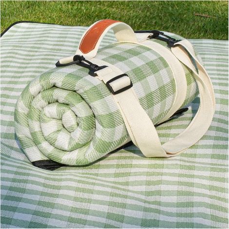 Tapis de pique-nique imperméable, pliable et lavable en machine idéal pour le camping, la plage, les parcs, les terrasses et les festivals de musique (1/5)