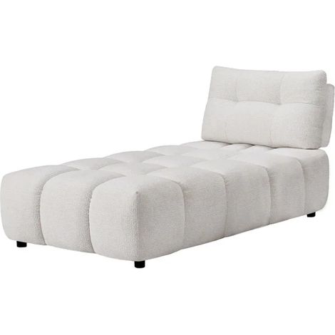 Méridienne modulable 1pl tissu blanc cassé dossier réglable – PAROV (1/5)